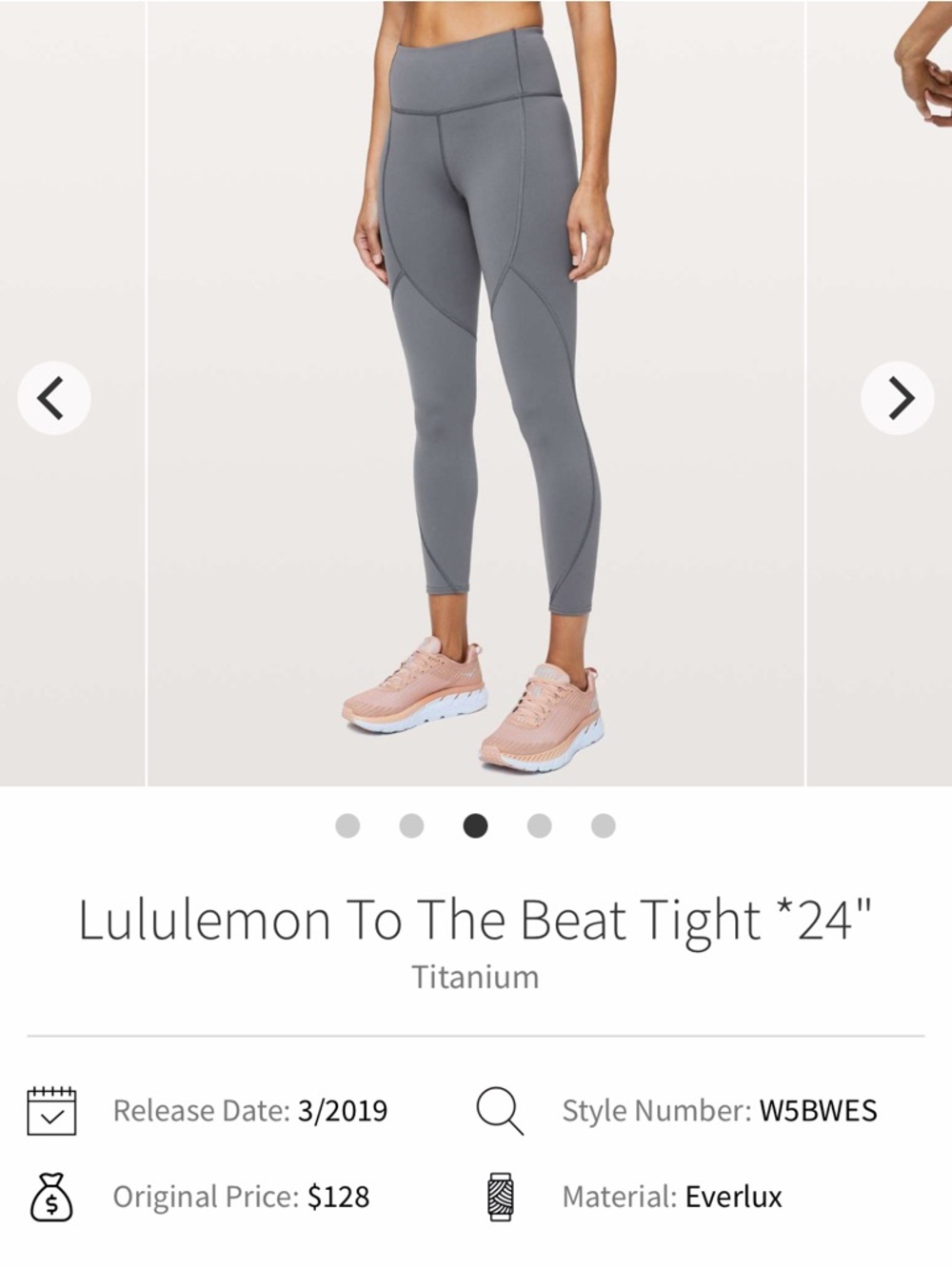 lululemon athletica To The Beat Tight 24" - Titanium Gray